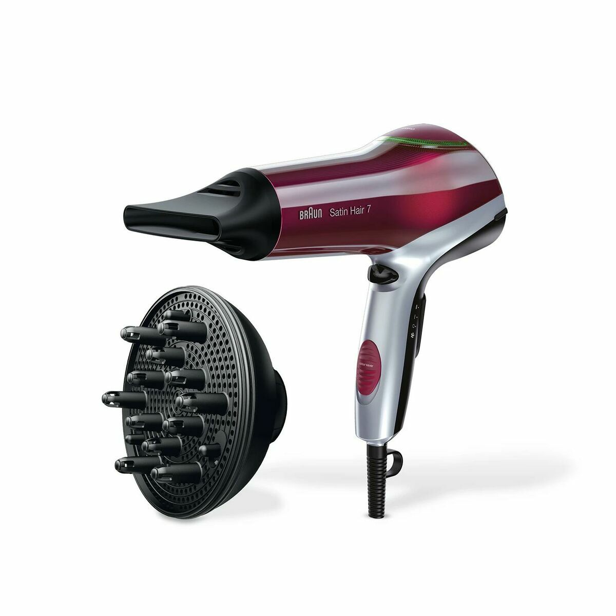 Secador de Cabelo Braun HD770E Preto Vermelho Cinzento 2200 W - Fabulosa